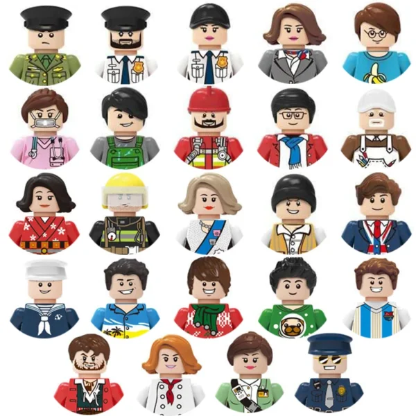 City Characters Building Blocks Mini Dolls Statues Police Firefighter Doctor Engineer Building Blocks Holiday gifts for kids