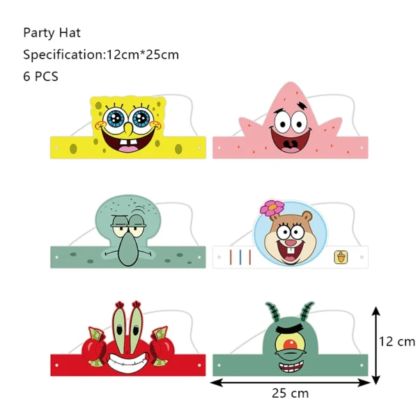 SpongeBob Birthday Party Decoration Aluminum Foil Balloon For Kid Event Supplies Disposable Tableware Banner Backdrop Gift