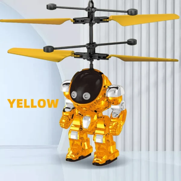KBDFA Intelligent Sensing Aircraft Mech Warrior Flying Robot Luminescent Suspension Gesture Sensing Flying Ball Kids Toys Gifts