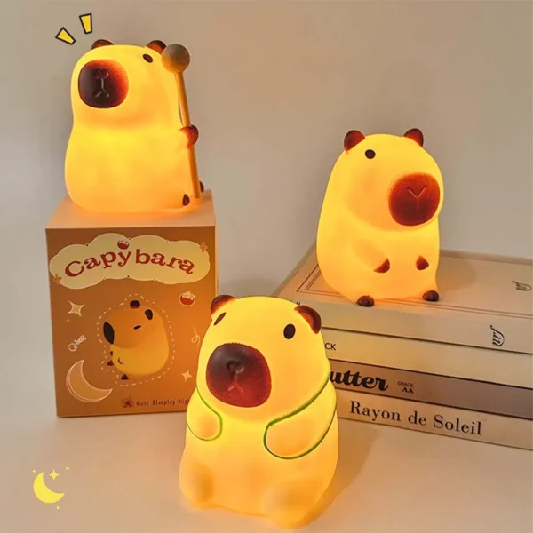 S65b8efd263714ce89cf15d9de68835333.webp 2025 New Hot selling cute cartoon Capybara night light, cute style light, soft and glowing bedside companion, children's gift