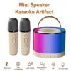 K52 Wireless Bluetooth Speaker Karaoke Machine With 2 Microphone Portable Multifunctional Audio Music Player for Child Home Gift