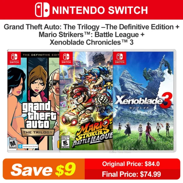 Juegos Nintendo Switch Ofertas Games Bundle Deals GTA Metroid Dread Mario Battle League Xenoblade 3 Buy 2 Games Save,3 Save 