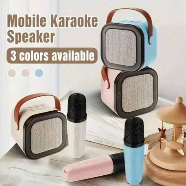 K12 Karaoke Machine Portable Bluetooth 5.3 PA Speaker System with 1-2 Wireless Microphones Home Family Singing Children's Gifts