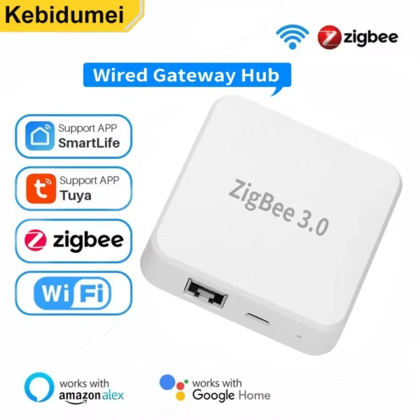 ZigBee 3.0 Smart Gateway Hub for Tuya APP Smart Home Wired Gateway Hub RJ45 Ethernet Bridge Router Work with Alex Smart Home