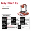 EasyThreed K6 3D Printer FDM Desktop Printing Machine 100x100x100mm Print Size with 2.4'' Touchscreen Control with TF Card/USB