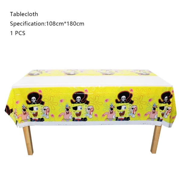 SpongeBob Birthday Party Decoration Aluminum Foil Balloon For Kid Event Supplies Disposable Tableware Banner Backdrop Gift