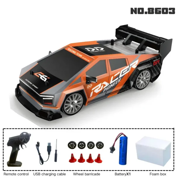 New 1:24 RC drift vehicle, Mustang 4WD cars, racing car with remote control, gift, competition racing car, children's toy