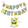 SpongeBob Birthday Party Decoration Aluminum Foil Balloon For Kid Event Supplies Disposable Tableware Banner Backdrop Gift