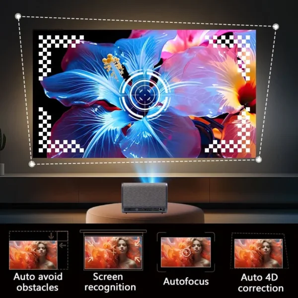 2025 NEW Huaweishi J10 projector 1920 * 1080 Autofocus 4k HD video outdoor mobile phone Android smart home theater LED projector