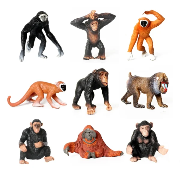 Plastic Monkey Model Toys Ape Gorilla Chimpanzee Figures Forest Animal Figurines Action Figure Children Toys Games Kids Gifts