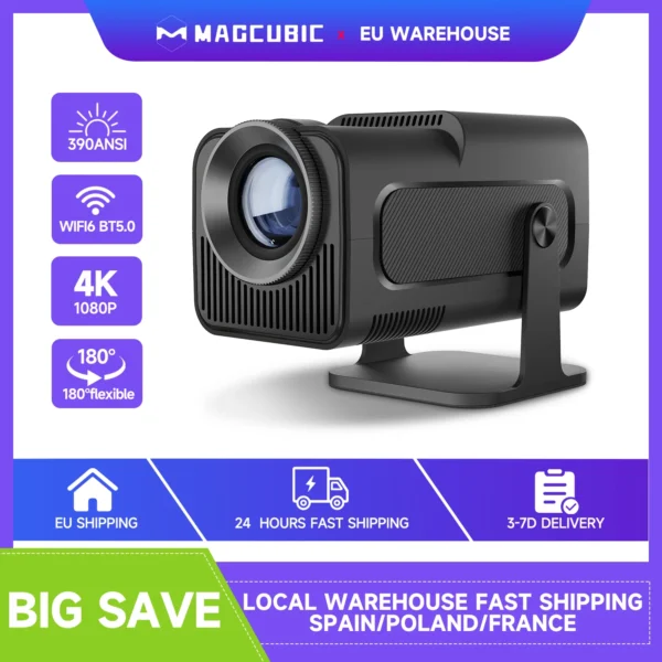 Magcubic HY320 4K Android 11 Projector 390ANSI Dual WiFi6 BT5.0 Portable Cinema Native 1080P for Outdoor Movie Home Theater