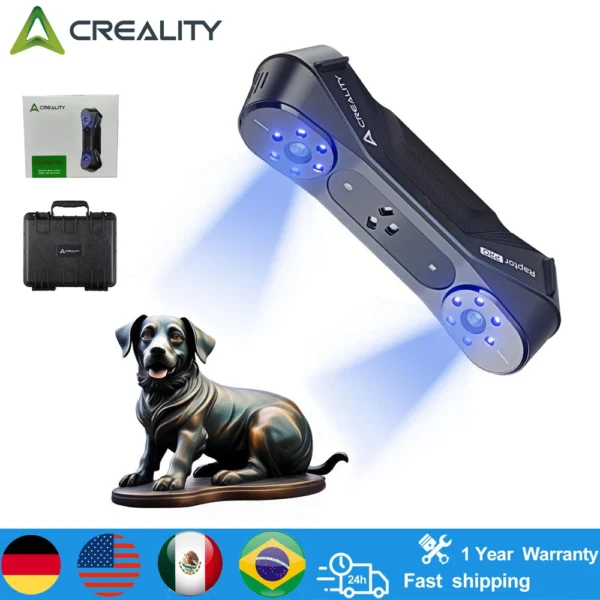 Creality 3D Scan Raptor Pro Industrial 3D Scanner With Scan Bridge Dual Blue Laser + NIR Light 0.02mm Accuracy 60FPS High Speed