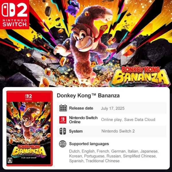 Nintendo Switch 2 Games Juegos de Nintendo Swicht 2 New Games Collection Mario Kart World Donkey Kong Bananza Cyberpunk 2077