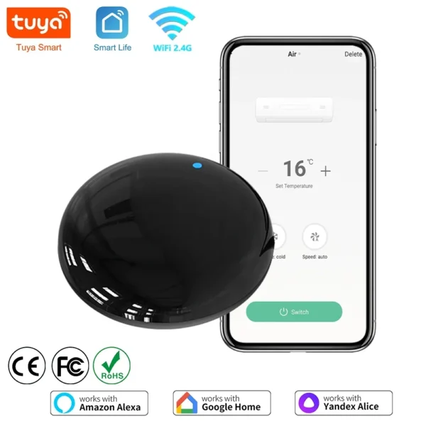 Tuya WiFi Smart IR Remote Control Smart Life APP Replace TV DVD AUD AC Remote Works with Alexa Google Home