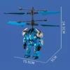 KBDFA Intelligent Sensing Aircraft Mech Warrior Flying Robot Luminescent Suspension Gesture Sensing Flying Ball Kids Toys Gifts