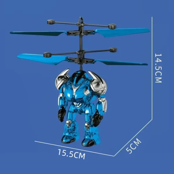 KBDFA Intelligent Sensing Aircraft Mech Warrior Flying Robot Luminescent Suspension Gesture Sensing Flying Ball Kids Toys Gifts