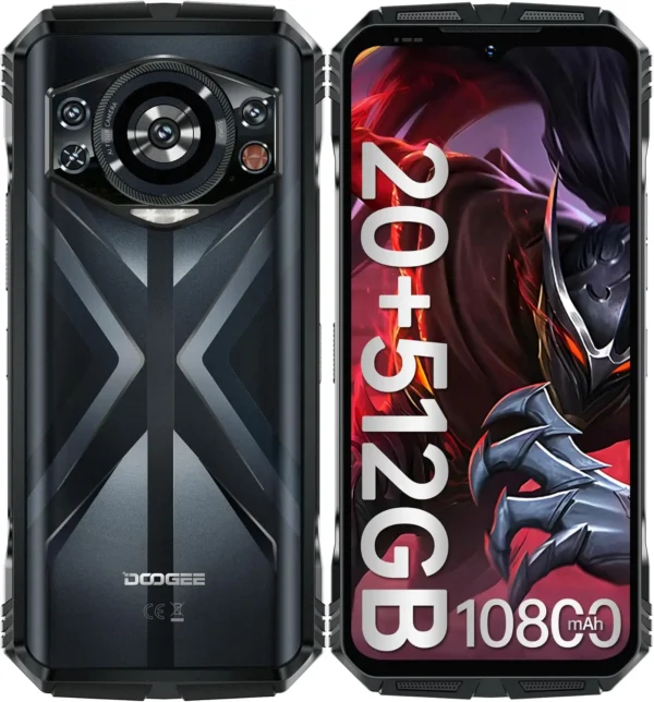 DOOGEE S118 Android14 Rugged Shockproof Smartphone,20GB+512GB,10800mAh/33W,6.58"120Hz,50MP+12MP Night Vision/G99/4G Dual SIM/NFC