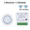 Tuya WiFi Smart Switch Smart Life APP Relay Receiver Alexa Google Home Voice Control 433Mhz Wireless Round Button Remote Control