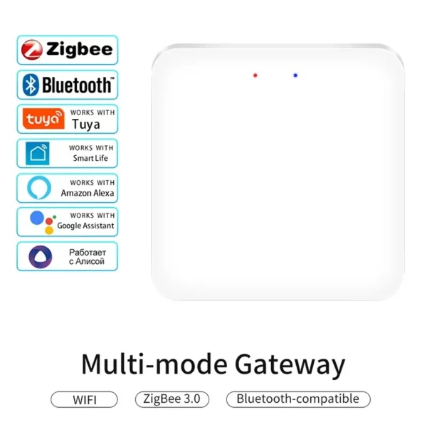 Tuya WiFi Smart Wireless Multi Mode Gateway ZigBee Bluetooth Gateway Hub Smart Life Voice Control Works with Alexa Google Home