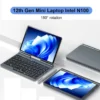 P8 Flip 180 Laptop Intel N150 Core 8 Inch LPDDR5 12GB 1TB 4800MHz Windows 11 Pro AX WiFi 6 BT5.2 RJ45 LAN 12th Gen Mini Laptop