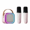 K12 Karaoke Machine Portable Bluetooth 5.3 PA Speaker System with 1-2 Wireless Microphones Home Family Singing Children's Gifts
