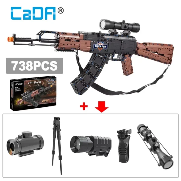 Cada MOC SWAT Military WW2 Weapon AK47 Models Building Blocks City Police For Assault Rifle GUN Blocks Toys for Children Gifts