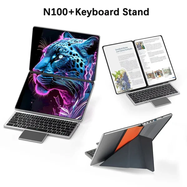 Dual Screen Laptop 10.9*2 Inch Touch Screen Notebook Intel i3 1215U N100 WIFI6 2 in 1 Laptop Tablet Portable Business Computer