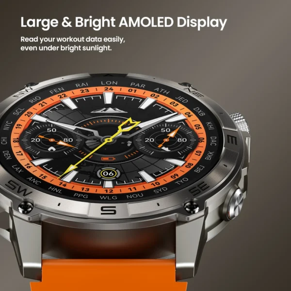 New Zeblaze Stratos 2 Plus GPS Smart Watch 1.43'' AMOLED Display Compass Barometric Altimeter Bluetooth Phone Calls Smartwatch