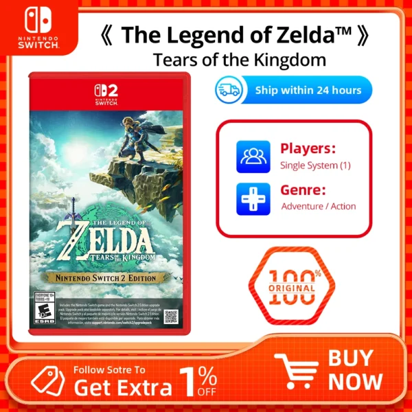 The Legend of Zelda: Tears of the Kingdom - Original Physical Game Card for Nintendo Switch 2 console