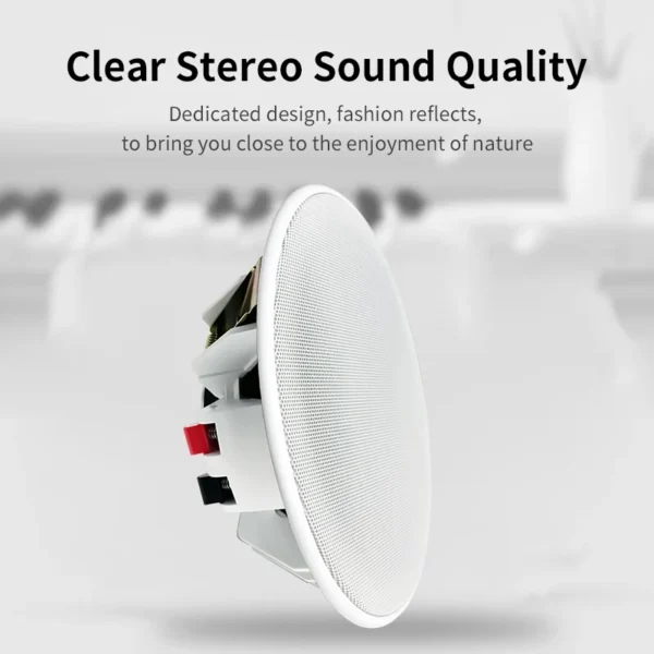 S7ee4e037c24b4c209f91aabd60404876z.webp 6 Inch 8 ohm Ceiling Speaker Full range stereo sound High fidelity sound quality Passive Speakers home Background Music system