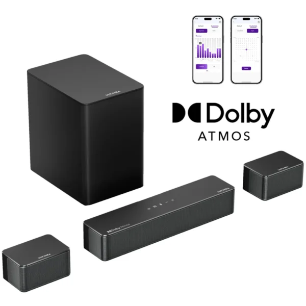 ULTIMEA 5.1 Soundbar with Dolby Atmos, 3D Surround System Soundbar for TV with Wireless Subwoofer,  APP Control, Home Theater TV