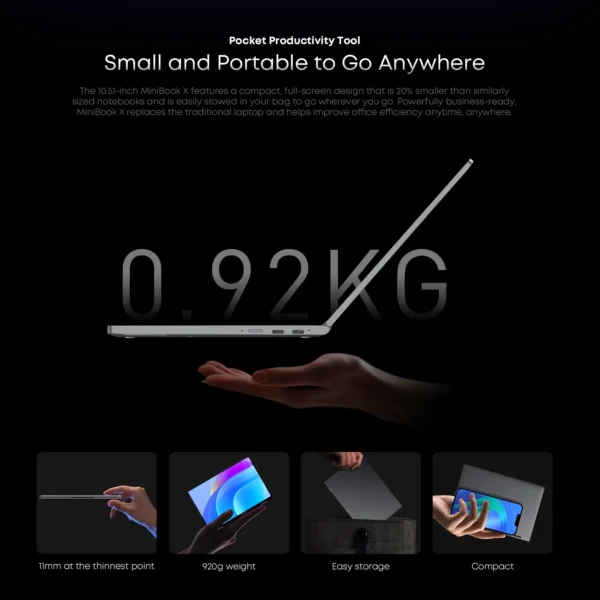 CHUWI MiniBook X Laptop Tablet 2 In 1 Intel N150/N100 10.51" FHD IPS Screen 16GB / 12GB RAM LPDDR5 512G SSD Windows 11 Notebook