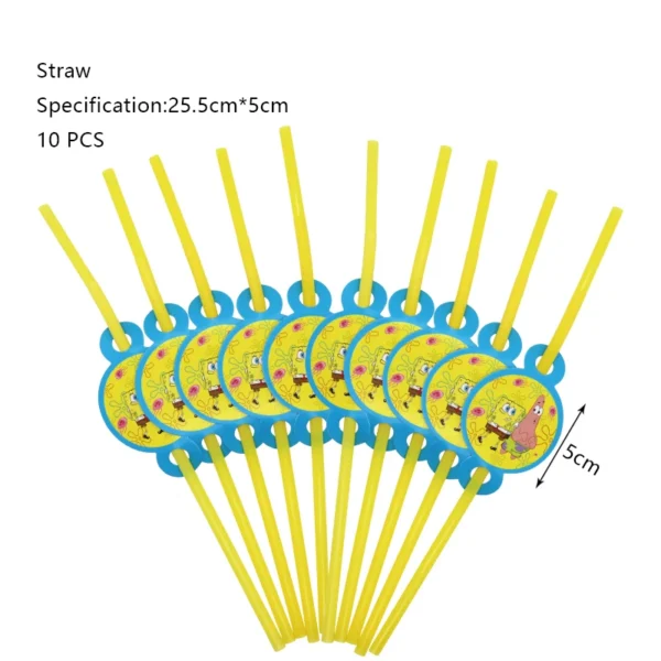 SpongeBob Birthday Party Decoration Aluminum Foil Balloon For Kid Event Supplies Disposable Tableware Banner Backdrop Gift