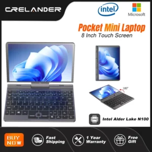 CRELANDER P8 8 Inch Mini Laptop Touchscreen Rotating 360 Degree Intel Alder N150 12GB WiFi6 Notebook Tablet PC Protable Laptops
