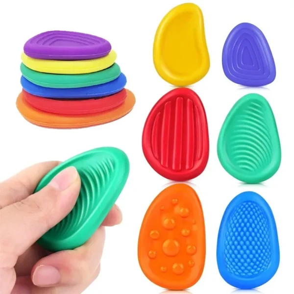 Fidget Toys Adults Sensory Silicone Stone 6 Pack Textured for Autism Kids Calming Down Fidget Stress Relief Toys