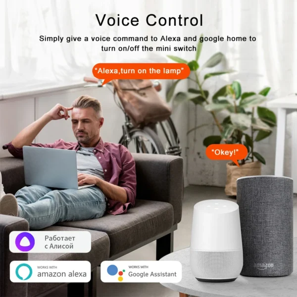 ZigBee WiFi Tuya Smart Switch 2 Way Control 16A Mini Breaker Relay Smart Life APP Control Works with Alexa Google Assistant