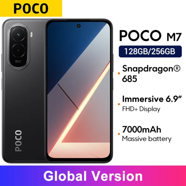 POCO M7 5G Global Version Snapdragon® 685 Smartphone 6.9" 144Hz FHD+ DotDisplay 50MP Camera 7000mAh Battery Xiaomi HyperOS 2 NFC
