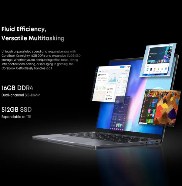 CHUWI Corebook X Laptop R5-7430U 14 inch FHD Screen 16GB RAM 512GB SSD WIFI 6 Windows 11 Gaming NoteBook AMD R5 Computer PC