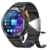 For Android ios New AMOLED Smart Watch Men with Flashlight Sports Waterproof Fitness Tracker Bluetooth Call Smartwatch Man+Box