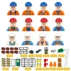 City Characters Building Blocks Mini Dolls Statues Police Firefighter Doctor Engineer Building Blocks Holiday gifts for kids