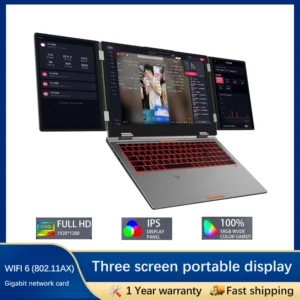 S882893170e304315add7171c57403a2bc-2.webp New three-screen laptop Core i7 1270P main screen 16 inches secondary screen 10.5*2 fingerprint/face recognition unlocking