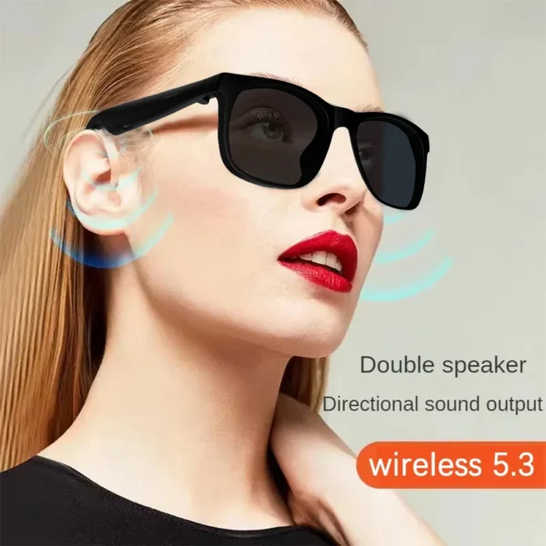 LAXASFIT 2025 New Men's Smart Glasses Women's Bluetooth Glasses Voice Call Control Music UV Polarized Sunglasses