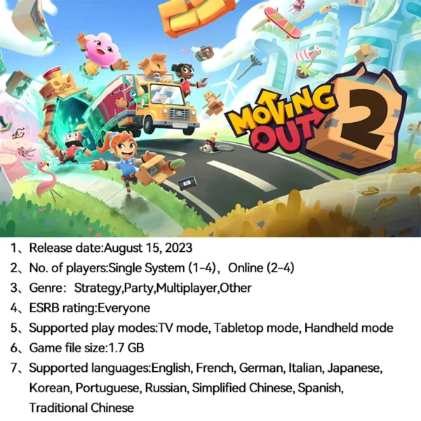 Moving Out 2 Nintendo Switch Game Deals Physical for Nintendo Switch OLED Nintendo Switch Lite Nintendo Switch Game Console