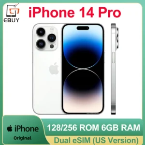 Original Apple iPhone 14 Pro Dual eSIM 128/256 ROM 6GB RAM Super Retina OLED Face ID NFC A15 5G 6.1" Cell Phone Unlocked