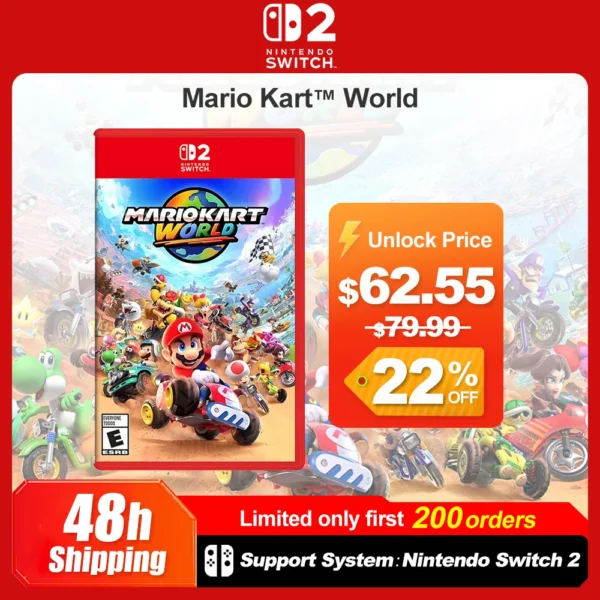 Nintendo Switch 2 Mario Kart World Juegos Games Deals 100% Official Physical Game Card Racing Party Genre Game Only for Switch 2