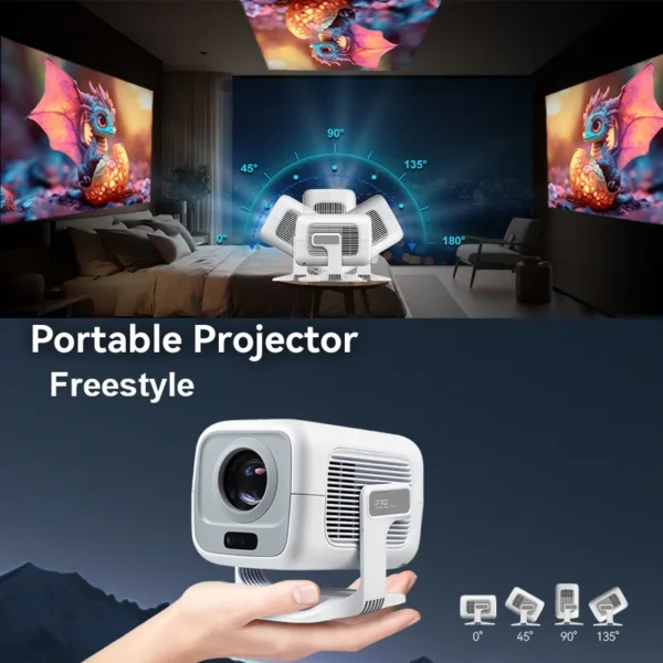 HUAWEISHI 4K Projector Android Native Portable 1080P Auto Focus 600ANSI Video home Cinema Outdoor hd led Projetor