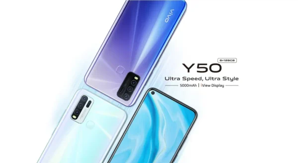 S8ec499282af54d3695946e1902e0e4bff.webp Original VIVO Y50 8GB 128GB 4 Cameras 5000mAh 6.51inch 2340x1080px CPU Snapdragon 13MP + 16MP Android 4G Smartphone