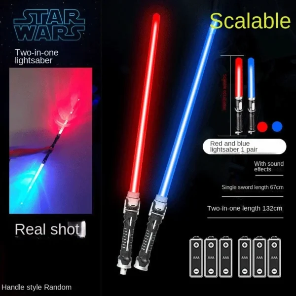 Retractable Lightsaber Finger Rotating Laser Sword Flash Luminous Soundfont Force FX FOC Blaster Cosplay Battle Toy For Kid Gift