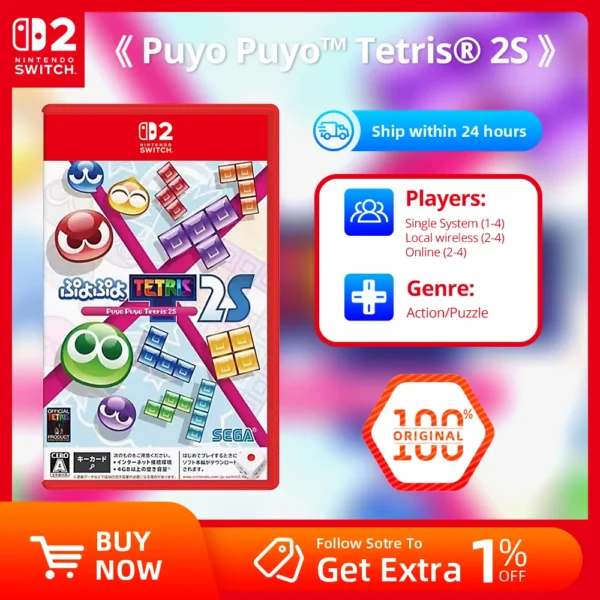 Nintendo Switch 2 Game Deals - Puyo Puyo Tetris 2S -  Original Physical Game Card for Switch 2