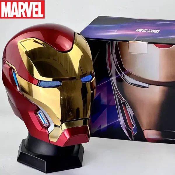 New Marvel Electric Iron Man 1:1 Mk50 Mk5 Helmet Voice Control Eyes With Light Model Toys Adult Technology Wearable Xmas Gift